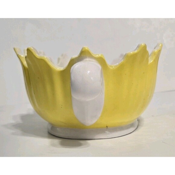 Fitz and Floyd 1975 Saffron Handled Scalloped Bowl MCM Rare Vintage - Picture 2 of 4